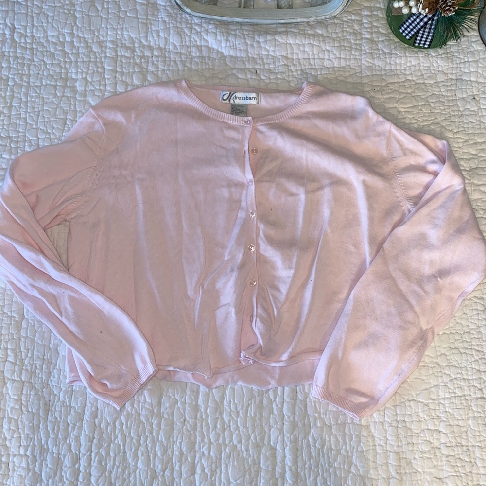 Pink Cropped Cartigan